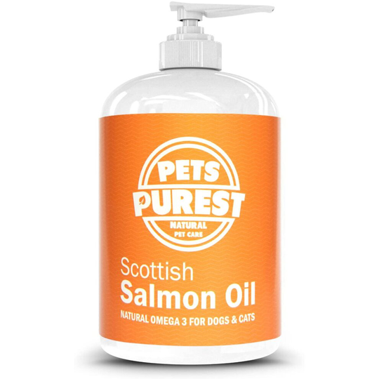 Pets Purest Scottish Salmon Oil For Dogs, Cats, Horses, Ferrets & Pets - 100% Pure Premium Food Grade - Natural Omega 3, 6 & 9 Supplement -