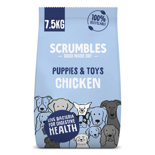 Scrumbles Puppies & Toys Chicken Dry Dog Food - 7.5kg