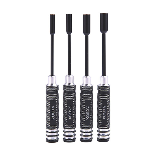 BR-Vie rc Hex Screwdriver Hex Screwdriver Socket Set rc Repair Tools for rc Toys Black 4pcs 4.0mm 5.5mm 7.0mm 8.0mm Titanium Nitride, Black