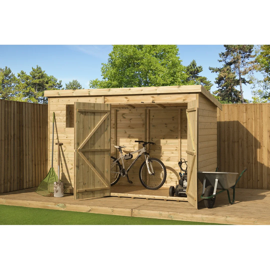 Brushton 10 Ft. W x 7 Ft. D Shiplap Pent Wooden Shed