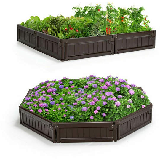 Shape Adjustable Raised Garden Bed Outdoor Planter Box Flower Planting Container