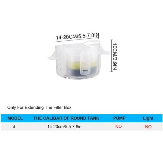 Benobby Kids - Filter box with water pump and light for aquarium Top filter for water purification and oxygenation (S)(including pump and light)