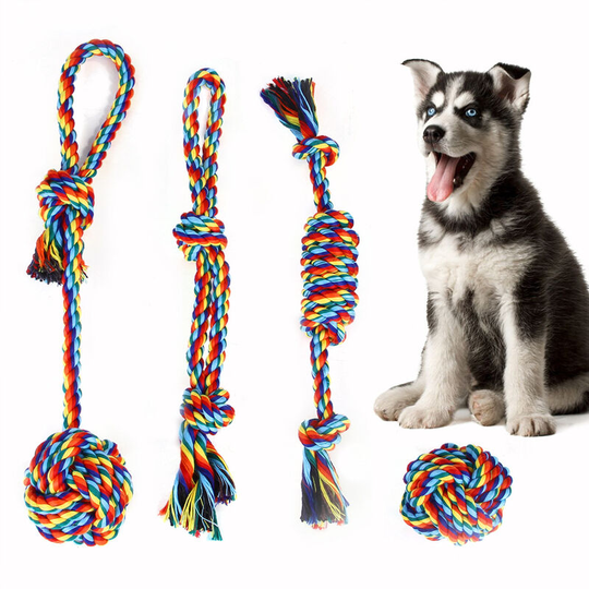 Dog toy, dog toy rope, chew toy, interactive toy for dog, for small / medium dogs (4 pieces)