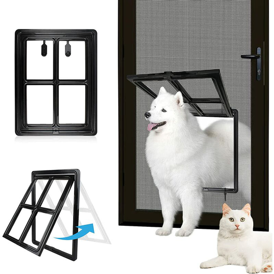 Dog Cart - Lockable Pet Door Catiere for Cat (35 x 45.5 cm)