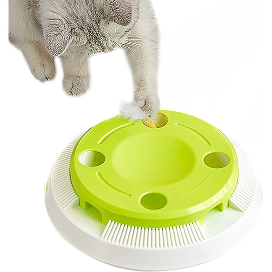 Automatic Interactive Cat Toy Working Feather Toy Electric Cat Smart Toy Electronic Cat Games Funny Rotating Random Gift for Kitten Cat Educational