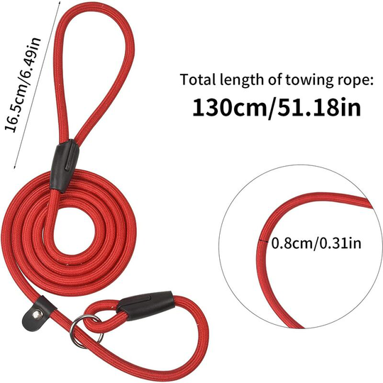 Bearsu - 2 Pieces Dog Leash Rope, Nylon Dog Leash, Soft Strong Rope, Anti-Pull Leash, Dog Training Leash, Dog Leash Collar for Small Medium Large