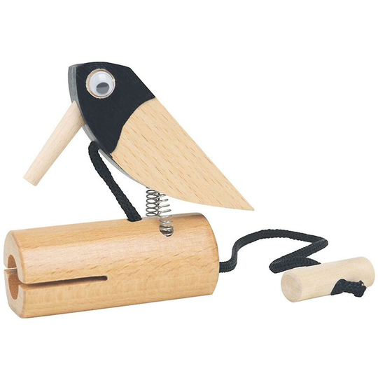 Preschool Toy Adorable Soft Polished Beech Wood Preschool Woodpecker Toy for Home