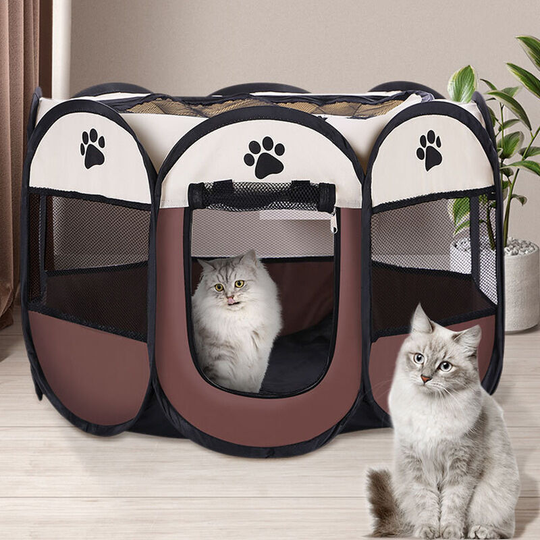 Portable Perros House Large Small Dogs Outdoor Dog Cage Houses For Playpen Indoor Foldable Puppy Pet Cats Bed Tent Brown (73cm*43cm)
