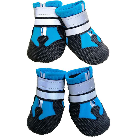 Readcly - Dog Boots, 4-Piece Protective Dog Boot Dog Shoes Breathable Non-Slip Liner (l, Lake Blue)
