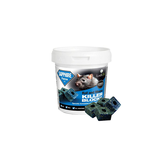 Rat Mouse Block Bait Block Tub Rat Poisoning Bait Rodent Control Single Feed Mice Killing Sachets for Home & Garden Treatment Sapphire Tub 300g
