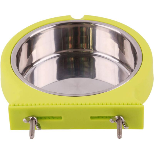 Dog Bowl Cat Bowls Inox Hanging Pet Bowl Rabbit Ferret Feeder Rodent Bird (m Green)