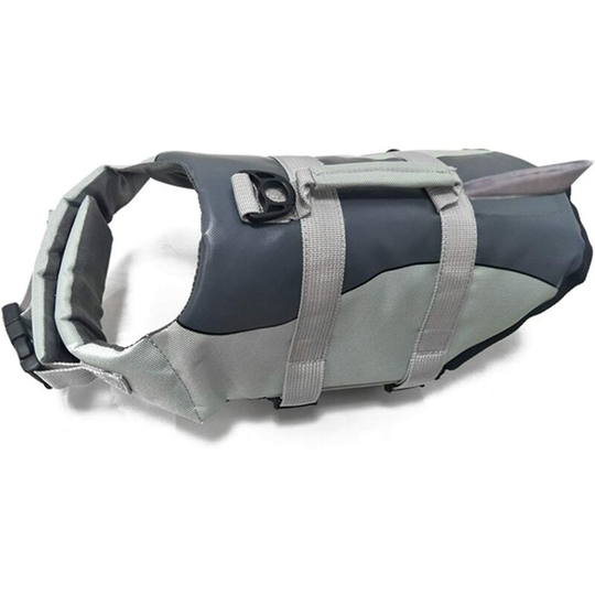Soekavia - Dog Life Jackets Pet Floatation Life Vest Dog Swimsuit Preserver Vest with Handle for Swimming Boating-Grey-L