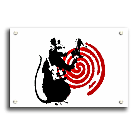 Radar Rat by Banksy - Unframed Graphic Art Print on Acrylic