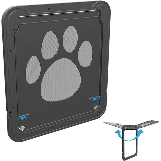 Pet Door Screen Door Sliding Dog Door Lockable Cat Door Magnetic Automatic Closing Doggy Screen Door