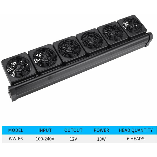 Benobby Kids - Aquarium Fan Coolers Cooling System for Fresh Saltwater Aquarium Tank Fish Temperature Control Black 6 Heads Fan eu Plug