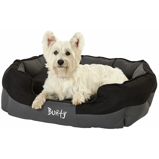 Bunty Anchor Soft Dog Bed Waterproof Washable Hardwearing Pet Basket Mat Cushion - Black - Large