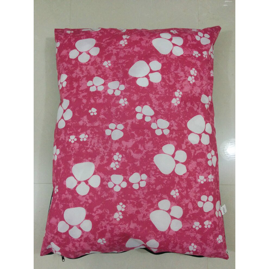(Pink Paw) Dog Bed -Pet Washable Zipped Mattress Cushion Cover