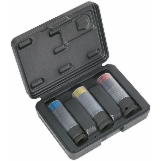 3 pack - Alloy Wheel ultra power Impact Socket Set - 500Nm Tested & Sleeved