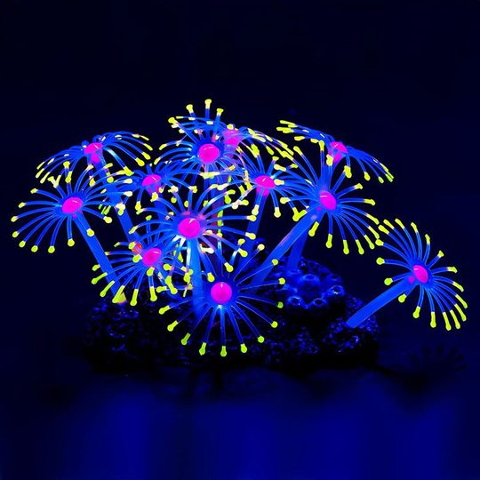 Glowing Effect Artificial Coral Ornamental Plant Decor for Fish Aquarium,Betterlife Yellow