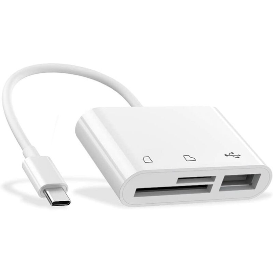 Perle Rare - usb c to Micro sd tf Memory Card Reader, Compatible with iPad Pro, MacBook Pro/Air, Chromebook, 3 in 1 usb Camera Card Reader Adapter