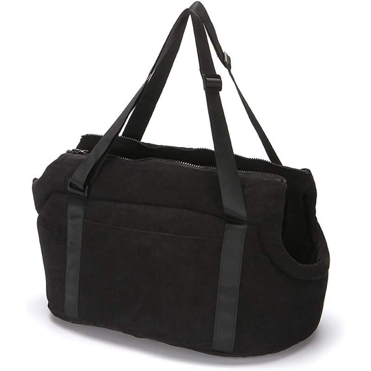 Washable Dog Carrier Bag Cat Handbag Dog Carrier Rabbit Bag Travel Bag Corduroy for Country Animals, Black m