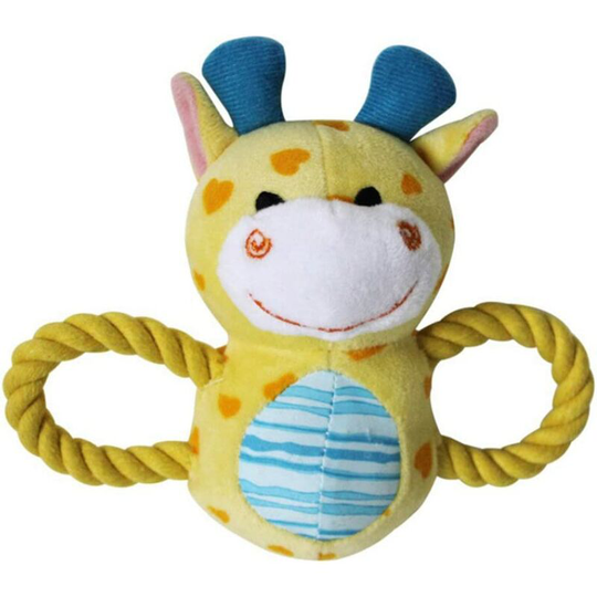 Squeaky Squeaky Dog Toys with 2 Handles Plush Dog Sound Toy, Yellow - Langray