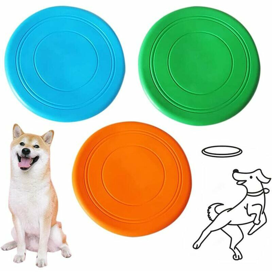 Dog Frisbee Toy Dog Toy Pet Frisbee Durable Rubber Pet Chew Toy,3 Pieces