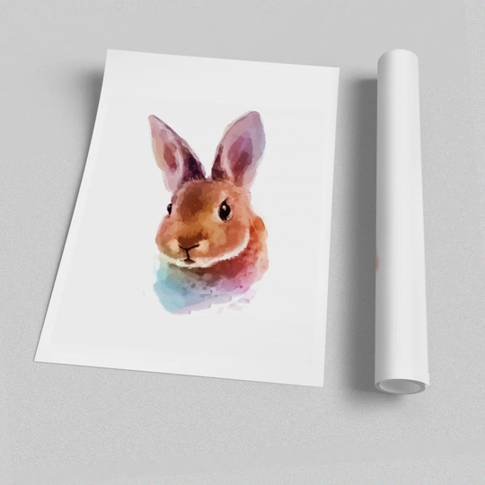 Rabbit Portrait Wildlife - Graphic Art Print on Paper