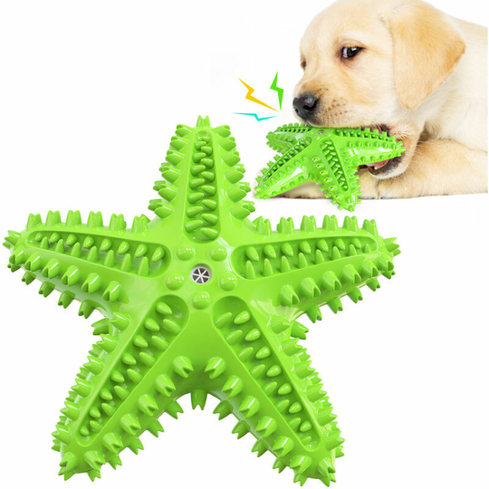 Macaron Cleanable Dog Toy, Aggressive Dog Chew Toy, Toothbrush, Interactive Dog Toy (American Blue)