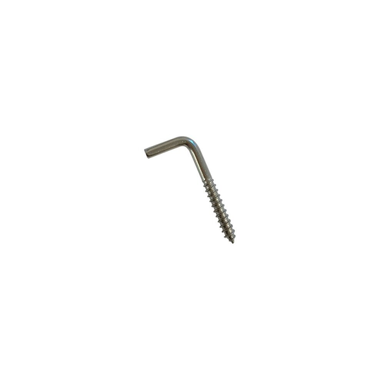 Square 'L' hook with wood screw thread - 3 * 30 mm - T304 (A2) Stainless Steel