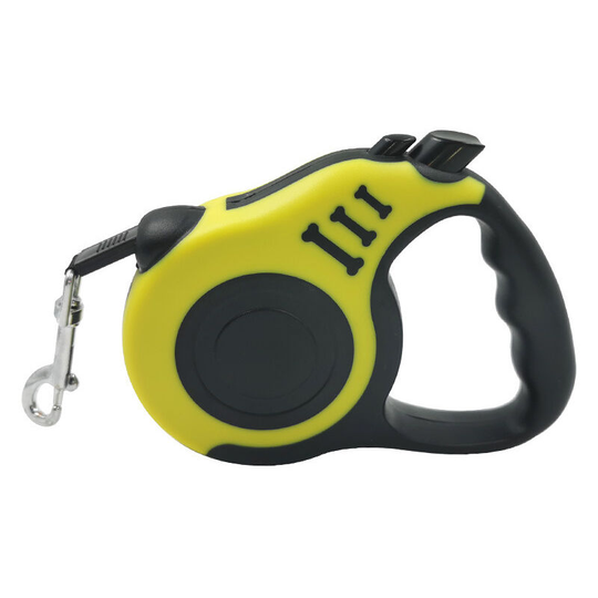 Readcly - Retractable Dog Leash, Automatic Telescopic Nylon Pet Tractor Leash for Small and Medium Cats, 360° Tangle-Free, Yellow (Extendable 3m)