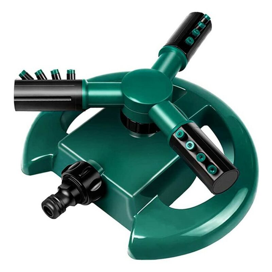 Tinor - New Garden Sprinkler Adjustable Water Pressure Belt Plastic Folding Nails Suitable For All Terrain Automatic 360 Degree 3 Arm Rotating