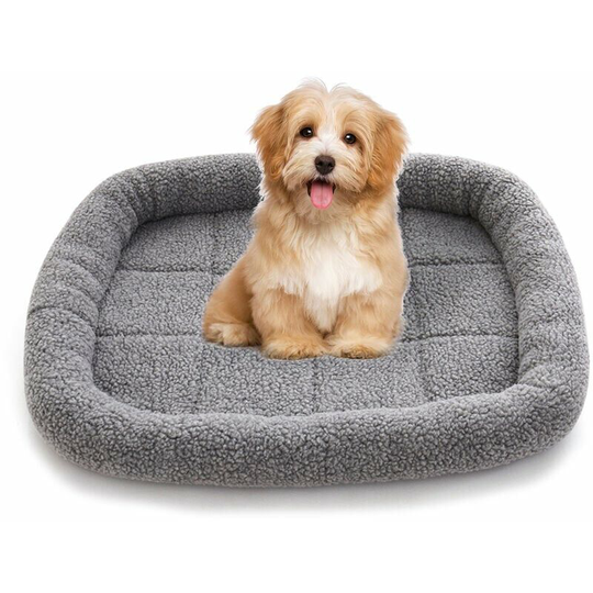 Bearsu - Fleece Pet Waterproof Bed Winter Warm Dog Bed Cat Bed Mat Lounger Sofa Cushion Kennel Pet Products, Grey, s