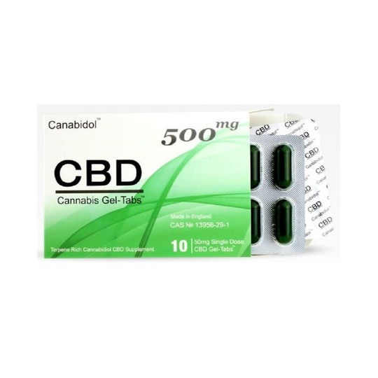 Canabidol 500mg Cannabis Gel-Tabs - 10 Tabs