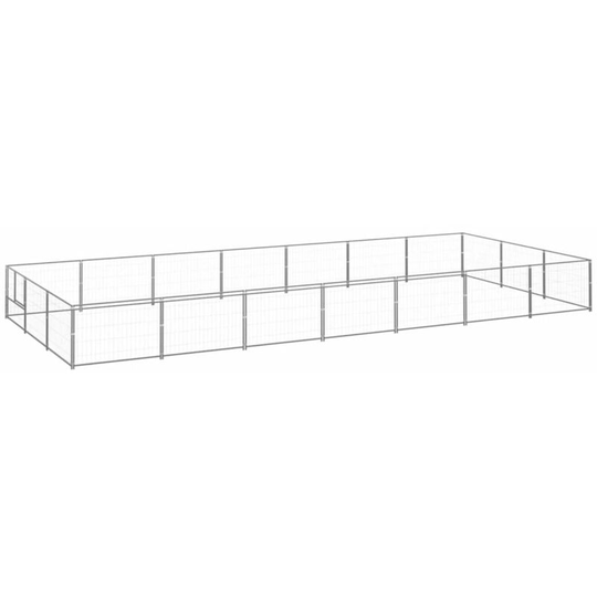 Dog Kennel Silver 21 m² Steel Vidaxl Silver