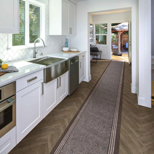 Abby Flatweave Brown Hallway Runner Rug
