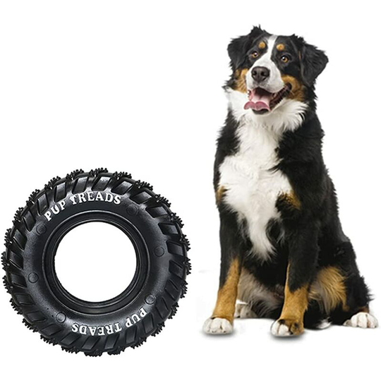 Indestructible Interactive Dog Chew Toy Dog Games Rubber Toothbrush Toy For Medium Large Pets Snack Dispenser Black