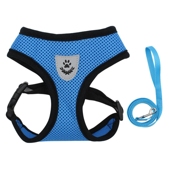 Gdrhvfd - Blue, s Dog Car Vest Seat Belt Set, Adjustable Pet Harness with Seat Belt, Breathable Double Mesh Cloth Harness for Small, Medium and Large