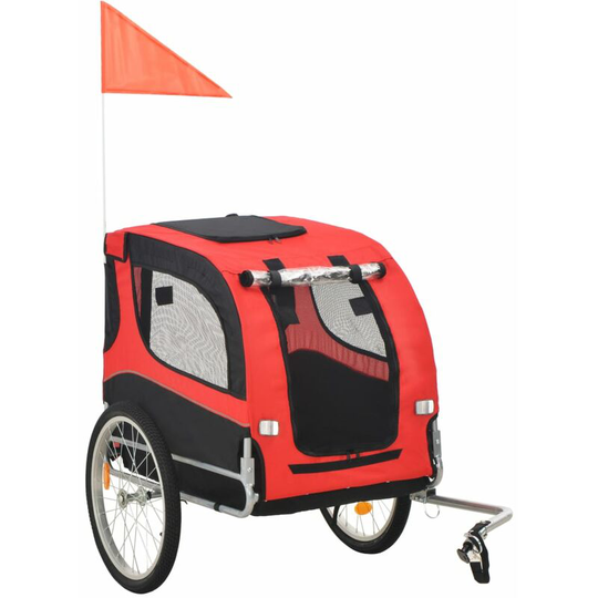 Topdeal - Dog Bike Trailer Red and Black VDTD32725