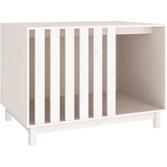 Dog House White 100x70x72 cm Solid Wood Pine vidaXL - White