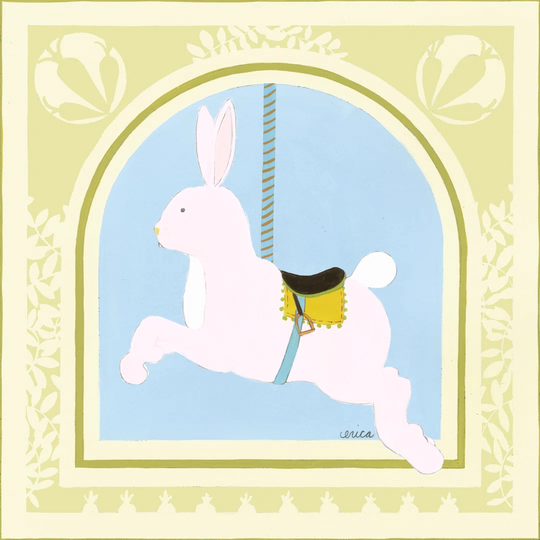 Rabbit Carousel by June Erica Vess - Wrapped Canvas Graphic Art