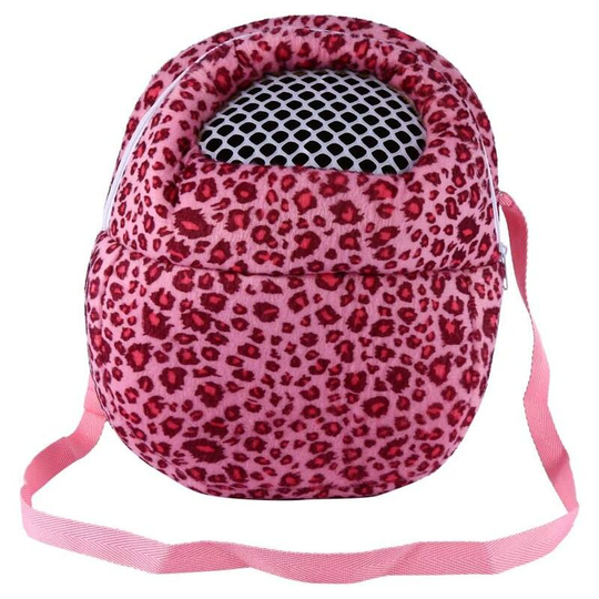 Pet Backpack, Pet Carrier Leopard Hamster Rat Hedgehog Chinchilla Ferret Outdoor Sleeping Bag(18 * 13CM-Pink)