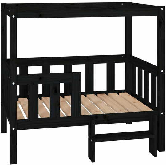 Dog Bed Black 95.5x73.5x90 cm Solid Wood Pine Vidaxl Black
