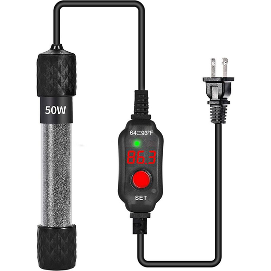 Joorrt - Aquarium Heater, 25W/50W/100W Small Submersible Heater with External led Digital Temperature Controller for Saltwater and Freshwater Marine