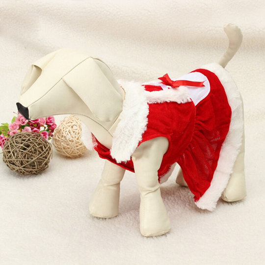 Christmas Pet Dog Clothes Teddy vip Dog Hooded Christmas Autumn Winter Skirt Pet Christmas Coat 25 * 42 * 34cm