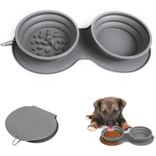 Foldable Dog Bowls Slow Feeding Bowls Portable Travel Cat Bowl Dog Water Bowl for Cat and Puppy Outdoor Traveling Hiking Camping