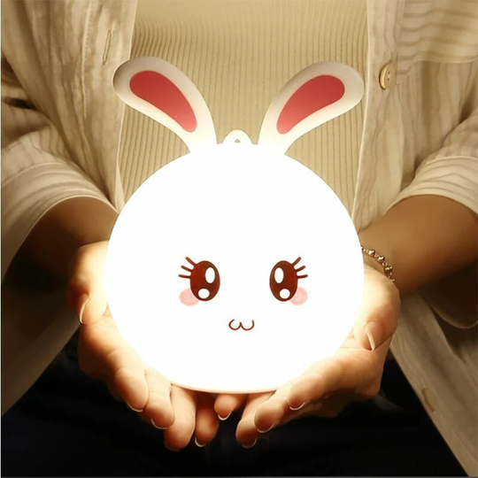 Morejieka - led table lamp, led loading cute rabbit silicone pat, can reduce pressure, pinch, touch and mitigate gift light for colorful children-