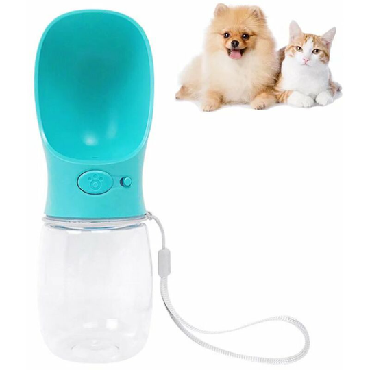 Portable Dog Water Bottle, Pet Food Quality Antibacterial Water Dispenser Evidence Dog Chat Travel Bottle Bowl, Pet Drinking Outdoor-350ml