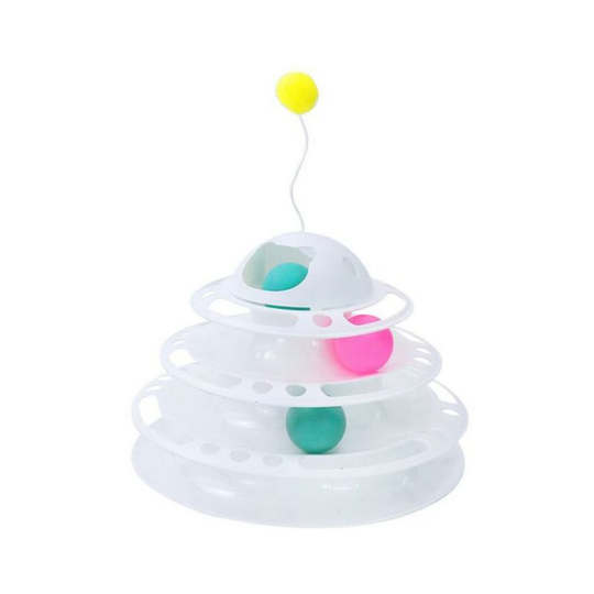 Cat game, with antenna, funny cat ball, white