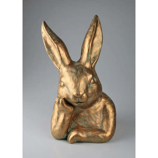 Bunny Gold Thinker Bonnell Sculpture